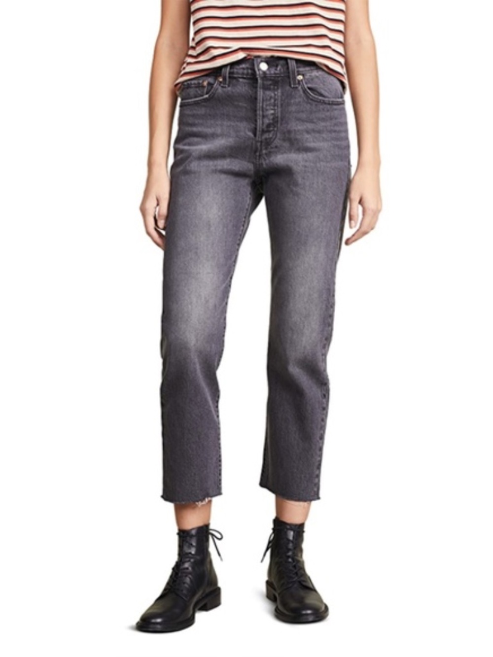 Levi's Wedgie Straight Jeans Grey/Black Size 28
